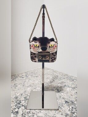 Furla Metropolis Micro Leopard Gato Bag Charm Purse